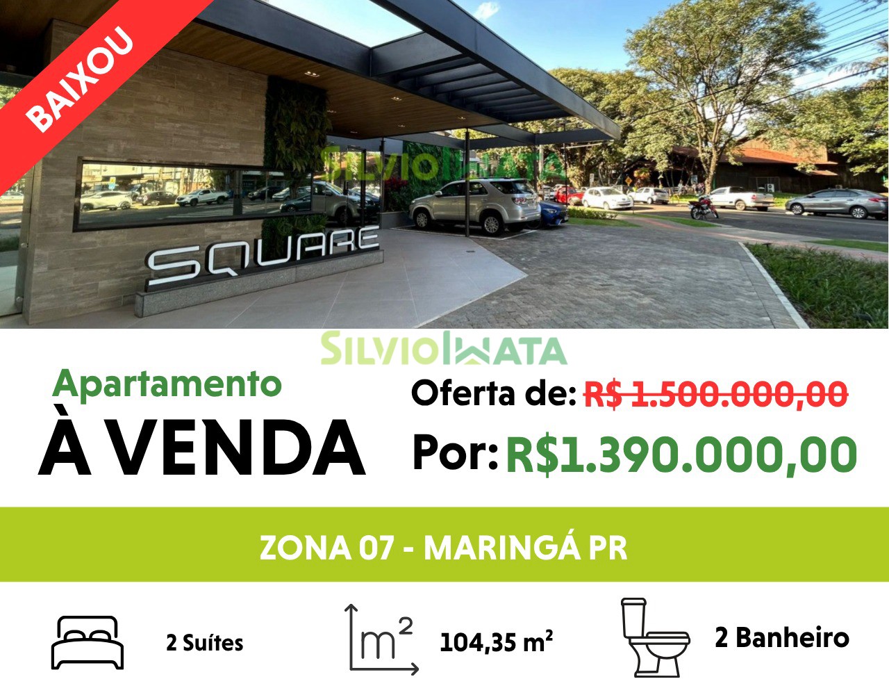 Apartamento Novo no Square Plaenge 2 Suítes | Andar Alto | Zona 07 Maringá